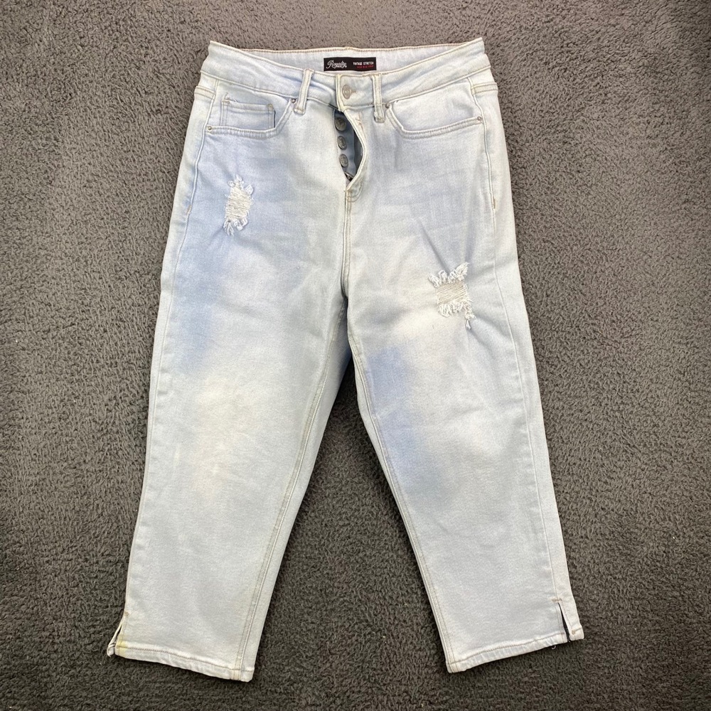 Royalty for Me Vintage Stretch High Rise Crop Distressed Jeans‎ Size 12 Women